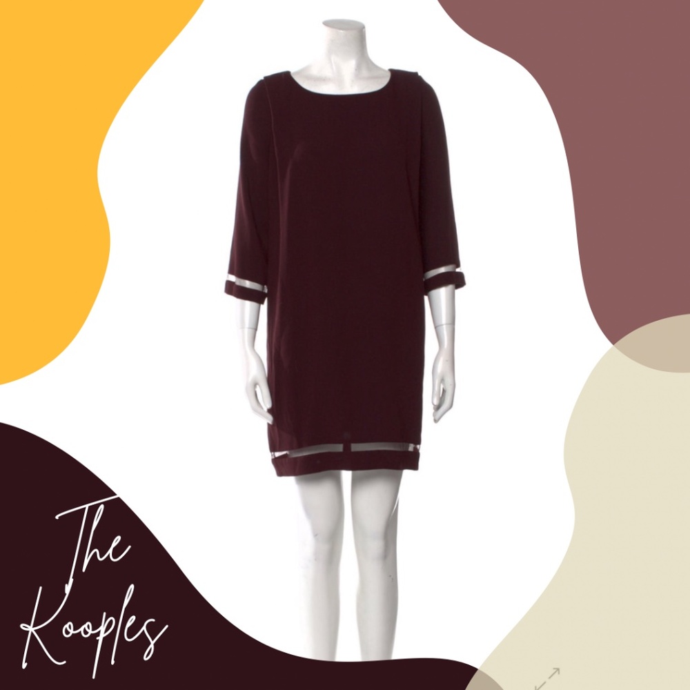 Elegant bateau neck with see through hem